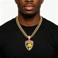 Iced Out America National Hockey League Charm Jewelry Hip Hop Alloy Gold Plated Crystal Florida Panthers Teams Pendant Necklaces