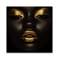 Custom Modern Home Hot Selling Golden Wall Painting Girls African Black White Prints Canvas Art Prints for Art Projects