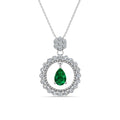 Lab Grown Green Emerald Luxury 925 Sterling Silver Flower Pendant Necklace Accessories Women Jewelry Destiny Jewellery
