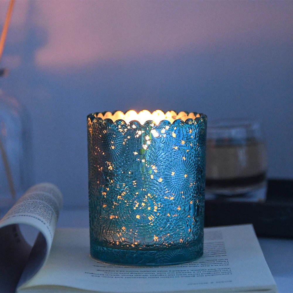 Luxury Bulk 250ml 8oz Round Black Frosted Amber Concrete Candle Containers Candle Jars Luxury with Lids