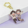 Customized Cartoon Anime Glitter Epoxy Keychain Acrylic Custom Logo for Promotion Car Keychain