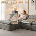 109 Inch Modern Cloud L Shaped Sofa Bed Oversized Deep Seat Chenille Fabric Modular Sectional Sofa with Ottoman MegaBDM