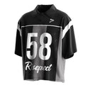 Personalized Retro American Football Jersey Polo Collar Loose Fit Style with Moisture Wicking Mesh Fabric and Shiny Knit Fabric