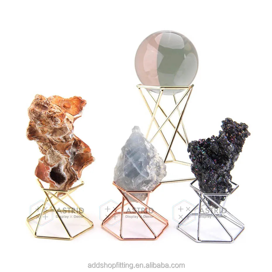 Modern Eco-Friendly Metal Crystal Ball Holder Display Stand with Chrome/Gold/Rose Gold Finish-Promotion Use