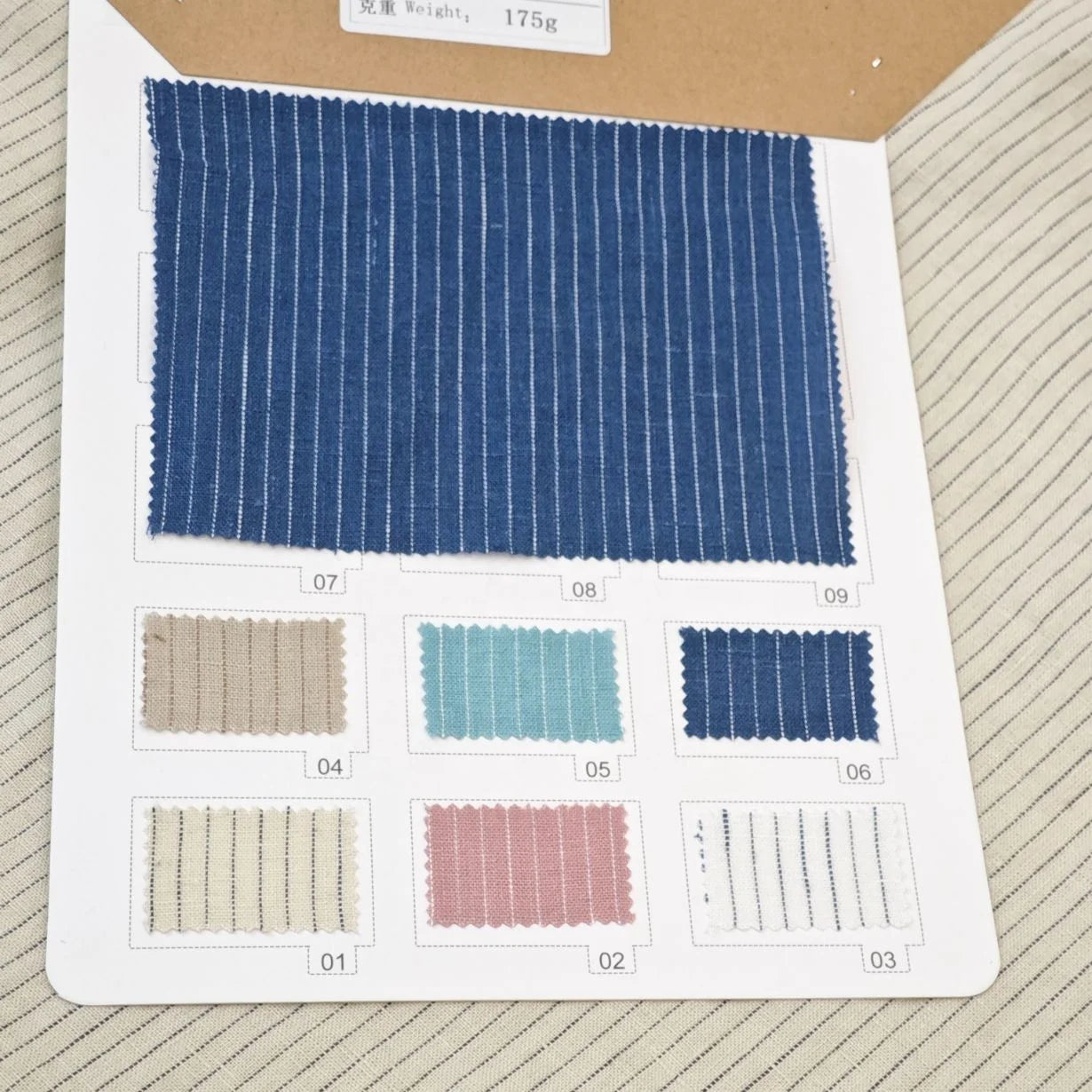 Hot Sale Colorful Vintage Breathable Textile Eco-friendly 100 Hemp Stripe Fabrics for Summer Shirts
