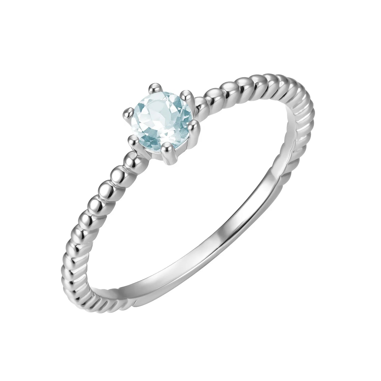 925 Sterling Silver Natural Gemstone Blue Topaz Dainty Engagement Ring Birth Stone Jewelry for Women 2022 Destiny Jewellery