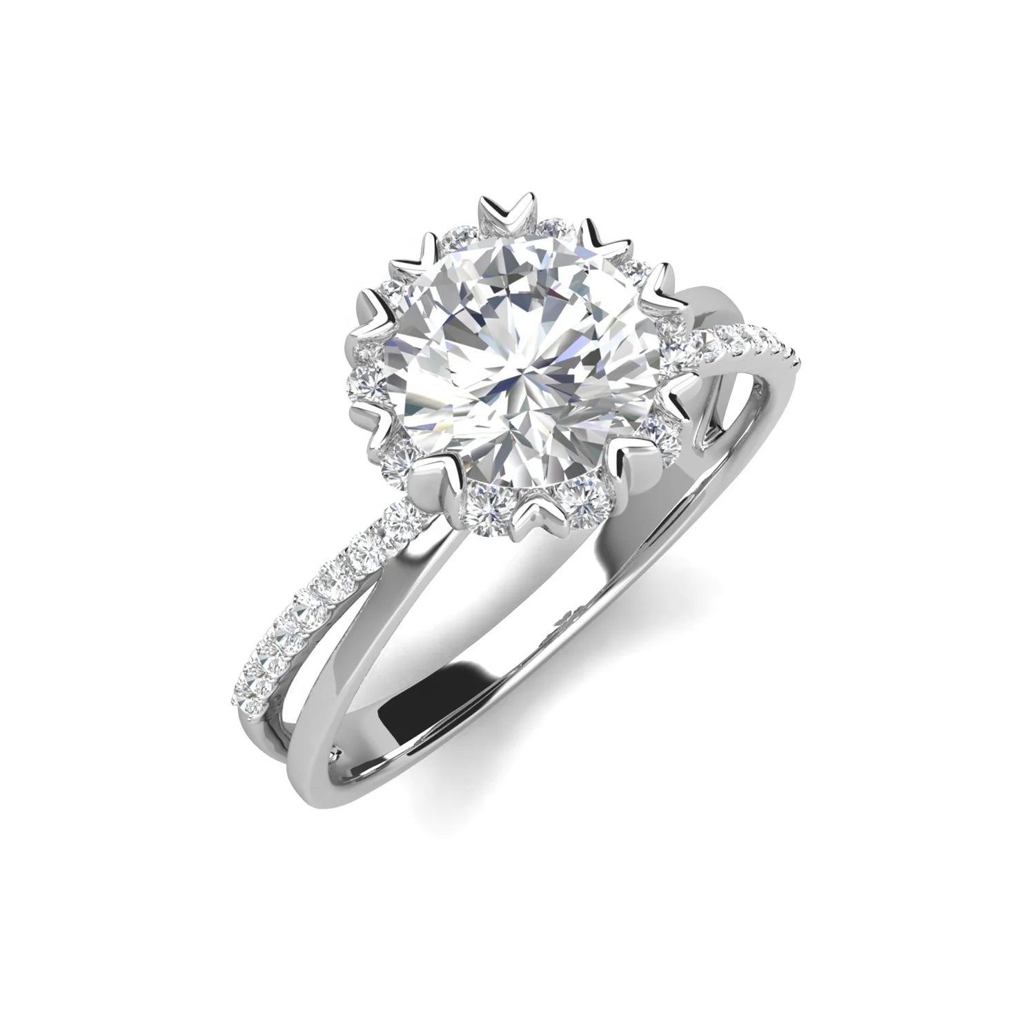 Environmental Friendly 1 Carat Anel De Moissanite Lab Grown Diamond 925 Silver Unique Engagement Flower Ring Destiny Jewellery