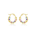 High End Colorful Circle Huggie Gems 925 Sterling Silver Zircon Jewlery Large Hoop Female Earrings for Women Hypoallergenic