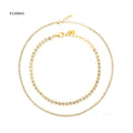 FUAMAY 925 Silver Jewelry Sets Corazon Cadena Link Chain Necklace Bracelet for Women Zircon Stones for Wedding or Gift