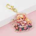 Customized Micro-Labeled Transparent Acrylic Keychain Custom Creative Printing Gradient Background Color Keychain Epoxy Resin