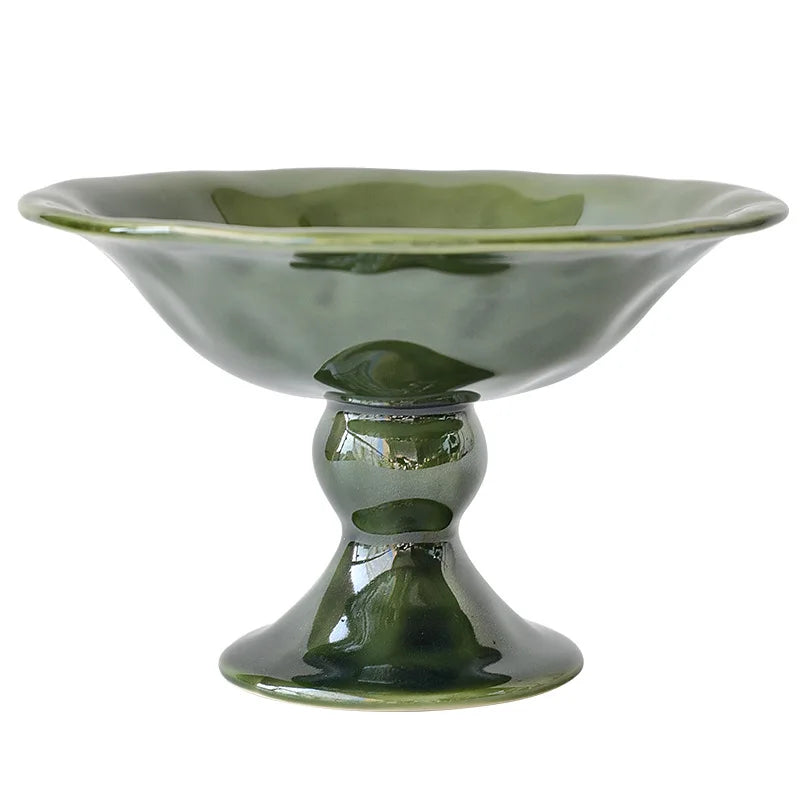Ceramic Pedestal Planter Bowl for Ferns Bonsai Moss Succulents Indoor Decorative Flower Pot