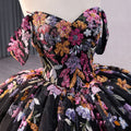 Jancember 241029 Classic Black Sweetheart Sequins Flower Ball Gown Quinceanera Dresses