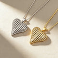 QIKU Romantic Heart Shape Pendant Necklace Women Men Cubic Zirconia Copper Elegant Aesthetic Jewelry Luxury Gift Christmas Gift