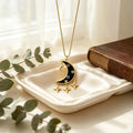 QIKU Light of Stars and Moon/Red Black Oil Droplet Pendant Necklace Copper Zircon Jewelry Accessories Gift Wholesale Price