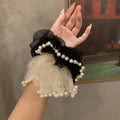 Fashion extra Large Xxl Scrunchie Big Elastic Hair Band Ties Designer Pearl Jumbo Giant Oversized Organza Scrunchies
