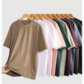 Bangladesh China Factory Price 220G Sorona Cotton Cooling T Shirt Unisex Drop Shoulder Crew Neck Loose Fit Breathable Casual Tee MegaBDM