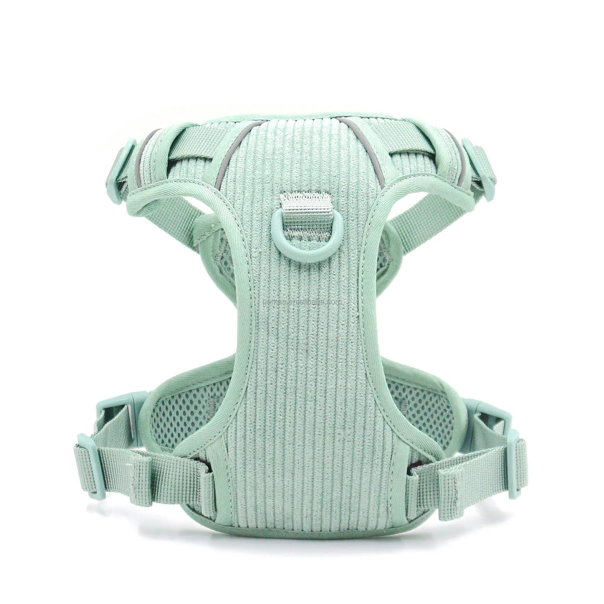 OEM/ODM 2025 Popular Mint Green Explosion-proof Corduroy Pet Dogs Harness High Quality Customizable Personal ID Logo in Stock