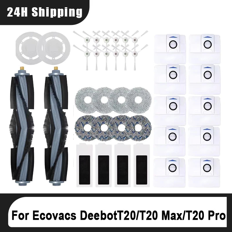Ecovacs Deebot T20 OMNI/T20/T20e/T20 Pro Main Side Brush Mop Cloth HEPA Filter Dust Bag Accessories