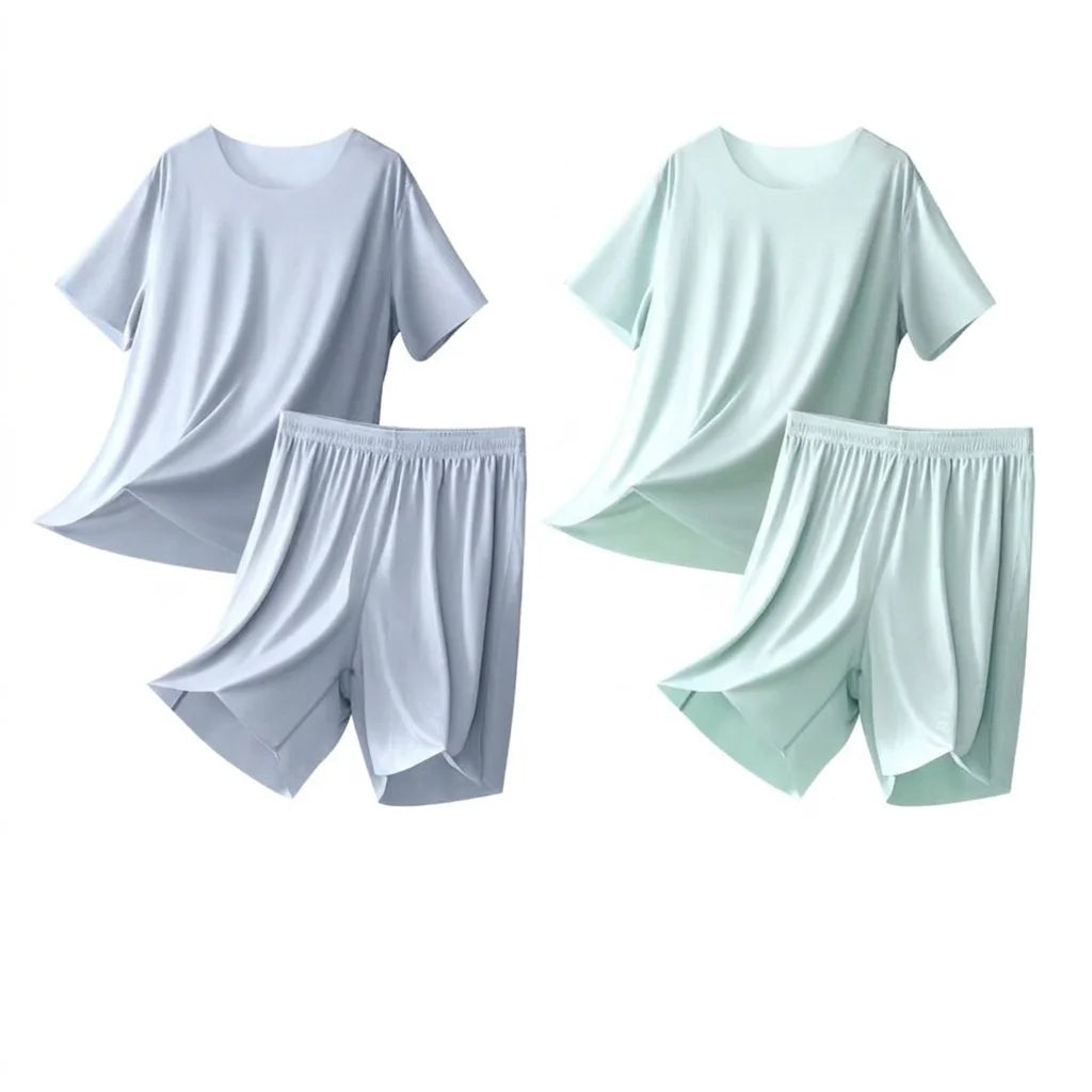 BD China Factory OEM Customized Logo Embroidery Modal Soft Breathable Summer Suit Japanese Style Summer Fashion Men Pajama Set MegaBDM