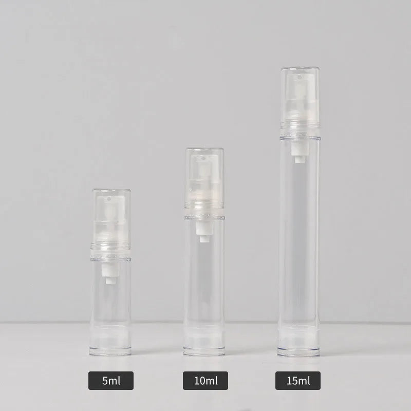 Travel Size Empty Transparent Color Lotion Bottle Plastic Cosmetic Spray Bottles AS 10ml 15ml 5ml Airless Pump Bottle MegaBDM