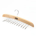 Custom Logo Single Tier Durable Wooden Display Silk Tie Necktie Hanger for Retail Wardrobe & Bathroom Use
