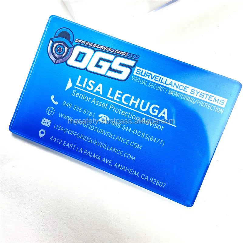 4 Custom Transparent PVC Business Cards LED Light Creative Acrylic Label Blank Thin Card Holder Stand Digital Printing Film