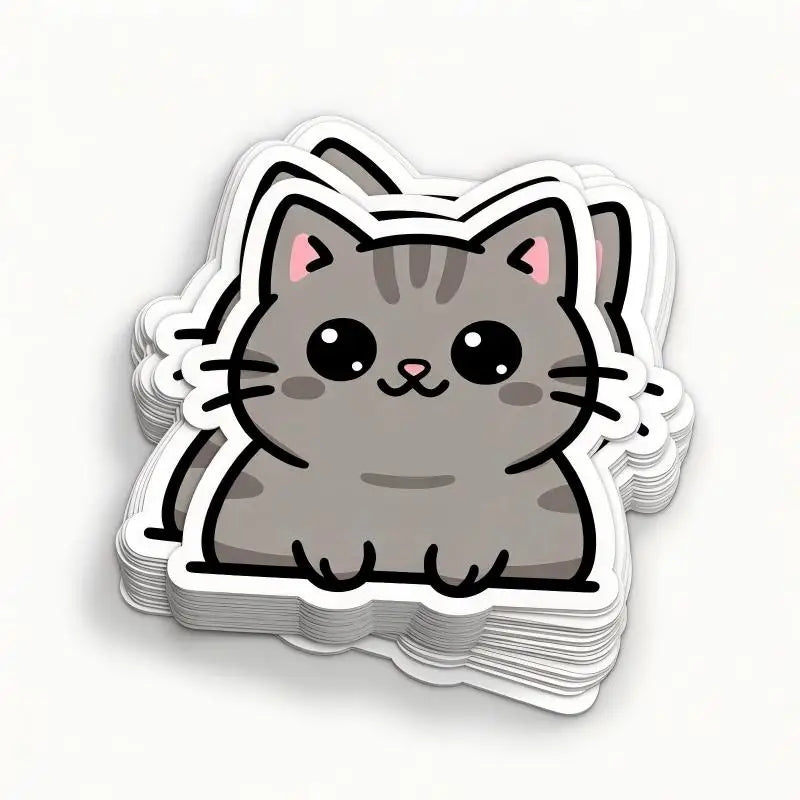 Hot Selling Waterproof Eco-Friendly Durable Vinyl Adhesive Die-Cutting Customizable Cute Cat Stickers DIY Decoration Magazines