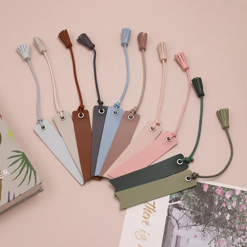 Colorful Premium PU Leather Tassel Bookmarks Multi-colored Handmade Page Markers Perfect Page Holder Gifts for Book Lovers MegaBDM