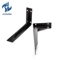 Zuogang Earthquake Resistant Sheet Metal Stamped Wrought Iron Bent Black Powder Coated Steel Wood Pole Support Shelf Bracket MegaBDM