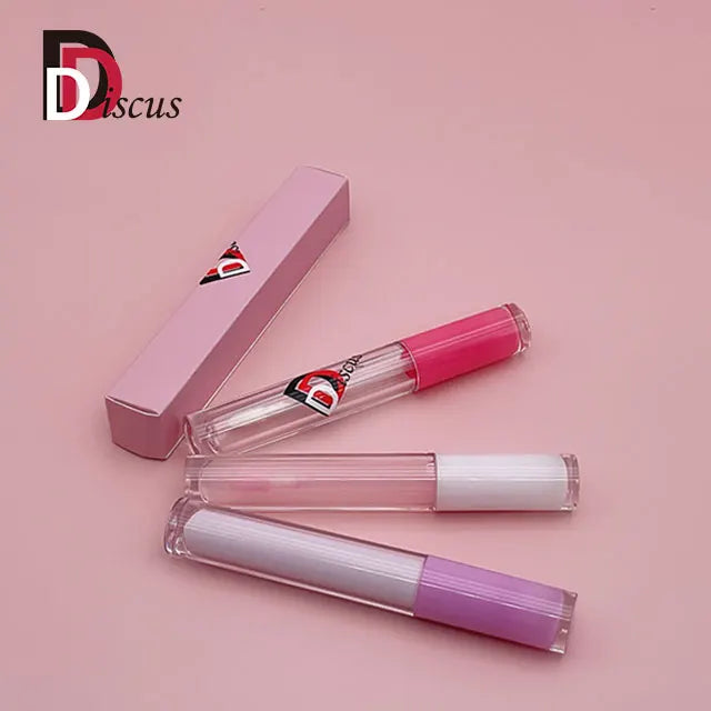 Cylinder Tubes Luxury Cosmetic Plastic Bottle Lip Glaze Lipgloss Lip Stick Tube Container with Wand Custom Logo