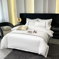 ODM/OEM White 4 PCS Bed Sheets Sets 3-5 Stars Home Textiles Polyester Bedding Set for Hotel Use MegaBDM