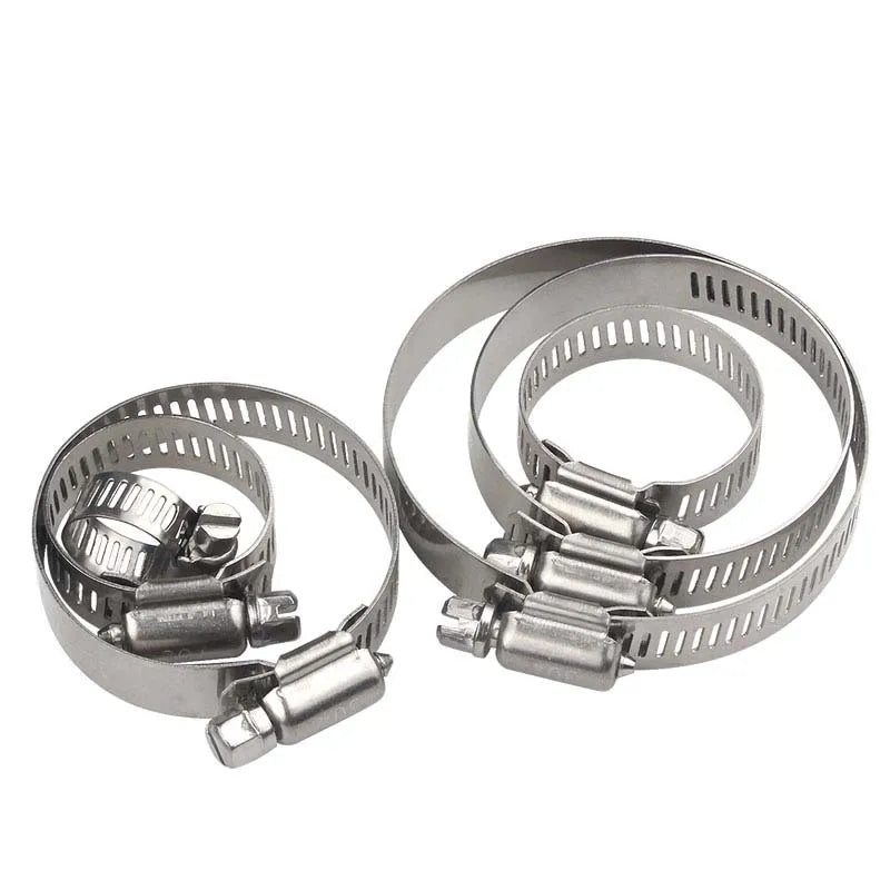 Hose Clamp Heavy Duty Worm Gear Band Adjustable 8-25mm Inch Galvanized Steel Automotive