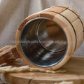Handmade Wooden Beer Mug with Stainless Steel Cup 17oz Classic Design Business Gift Dishwasher & Microwave Safe