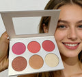 Private Label Highlighter Blush Palette 6 Color Palette Customized Makeup Blush for Cheek  Face Makeup