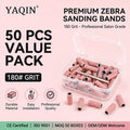 Yaqin OEM ODM Pink Band Sanding Zebra Manicure Mandrel Bit Custom Logo 50pcs Box Package Nail Sanding Bands MegaBDM