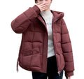 Bangladesh China Factory Price Women's Hooded Cropped Puffer Jacket Winter Thick Down Short Length Zipper Casual Jacket
