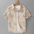 RNSHANGER New Men's Short Sleeve Shirt Pure Cotton Full Print Star Pattern Casual Loose Fit Summer Fashion Urban Style Shirt MegaBDM