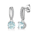 Hypoallergenic 925 Sterling Silver Natural Gemstone Blue Topaz Drop Earrings High Quality Jewelry for Women Destiny Jewellery