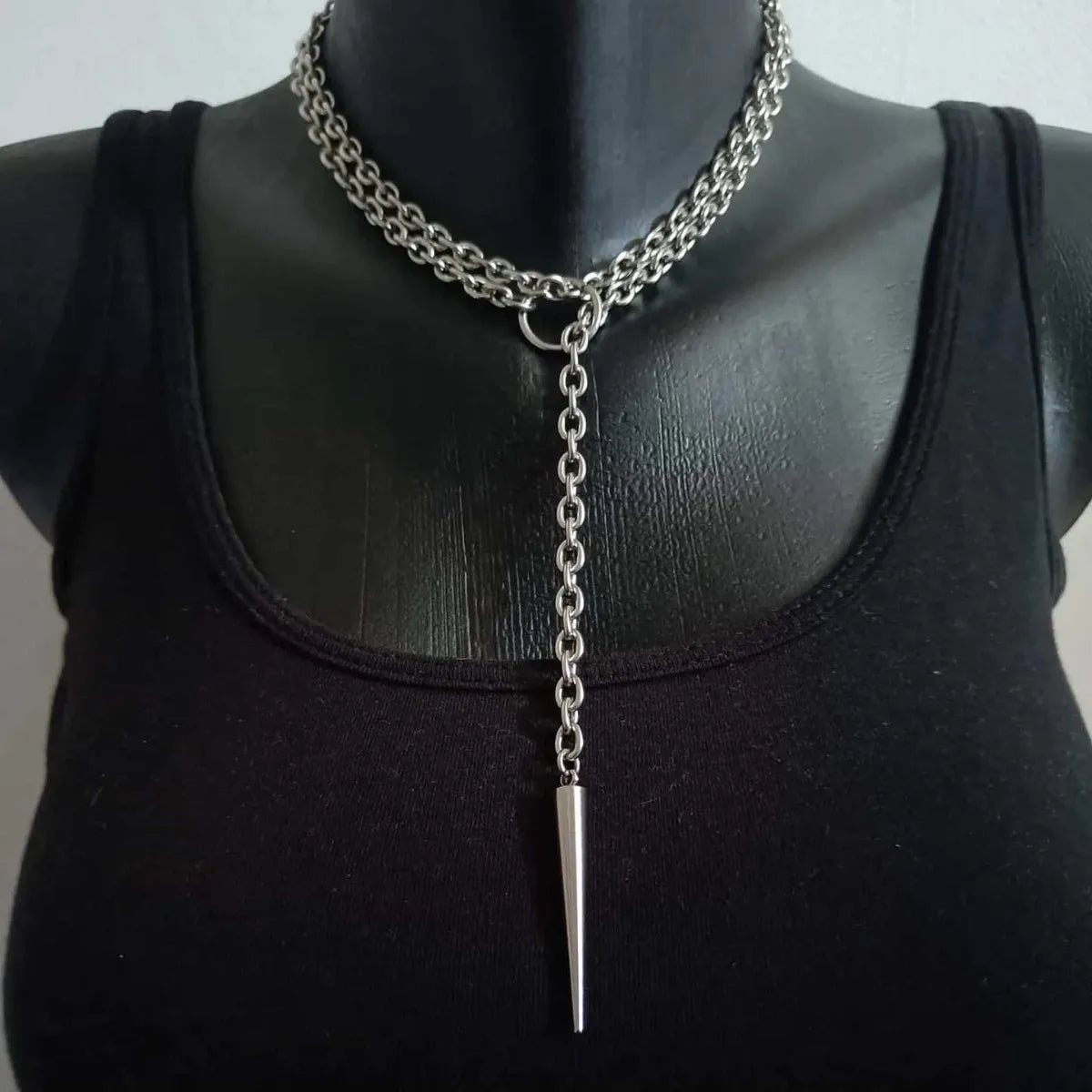 New Fashion Dark Gothic Style Exaggerated Gothic Bat and Open O-ring Ring Nail Pendant Anti-skid Chain Necklaces