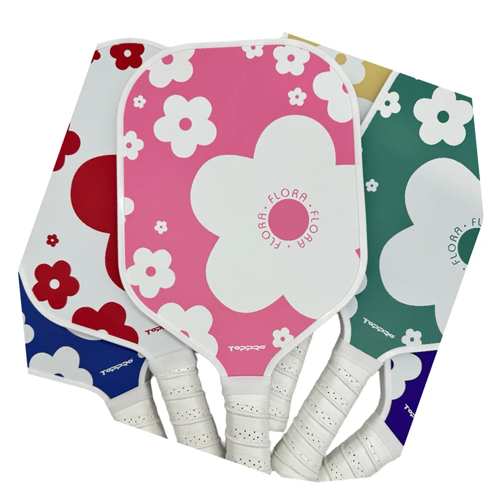 Custom Set of 4 Premium Glass Fiber Pickleball Racquets with Squash Balls for Pickleball Players