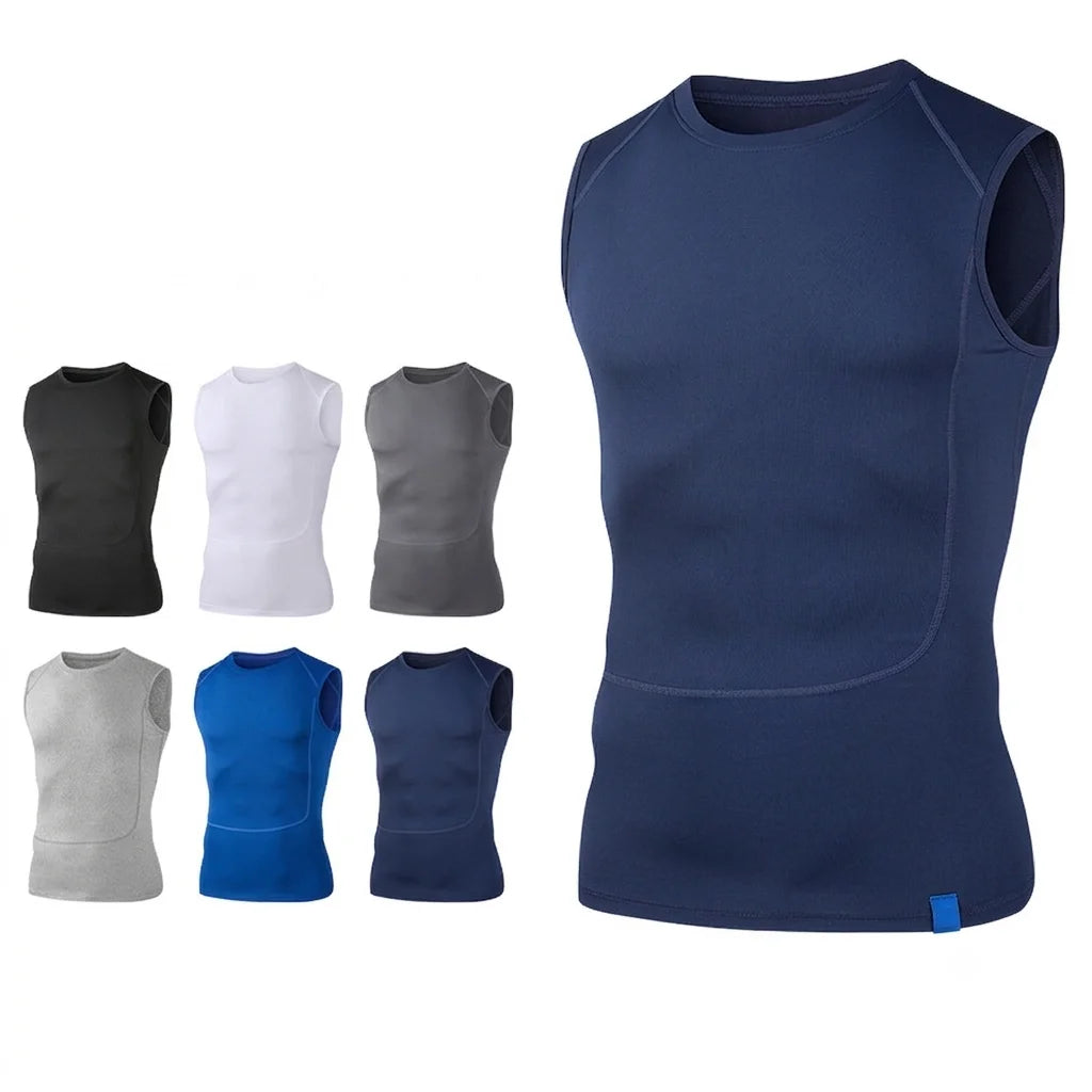 China Bangladesh Factory Price OEM Customized Logo Embroidery Quick Dry Compression Running Men Sports Vest Set MegaBDM