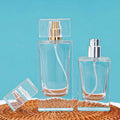 Wholesale Luxury Cosmetics Glass Packaging Thick Bottom Square Refillable 30 ml 50 ml 100 ml Empty Perfume Spray Bottles
