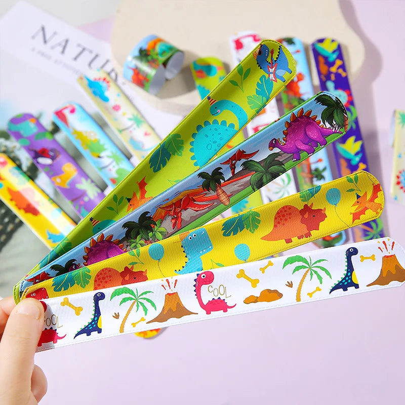 New Design Dinosaur Slap Wristband Toys for Kids Animal World Slap Bracelet Party Favors Wholesale Bulk
