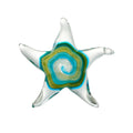 Clear and Green Color Crystal  Starfish Figurine Handmade Glass Blown Table Decor Collectible Ornament