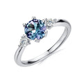 New Silver 925 Gemstone Jewelry  Round Cut Lab Created Alexandrite Vintage Dainty Ring for Women Destiny Jewellery