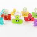 Wholesale Creative Clear Acrylic Cartoon Paper Fastener PP Paper Clips for Snack Bag Storage Students' File Folder Clamp Fixing