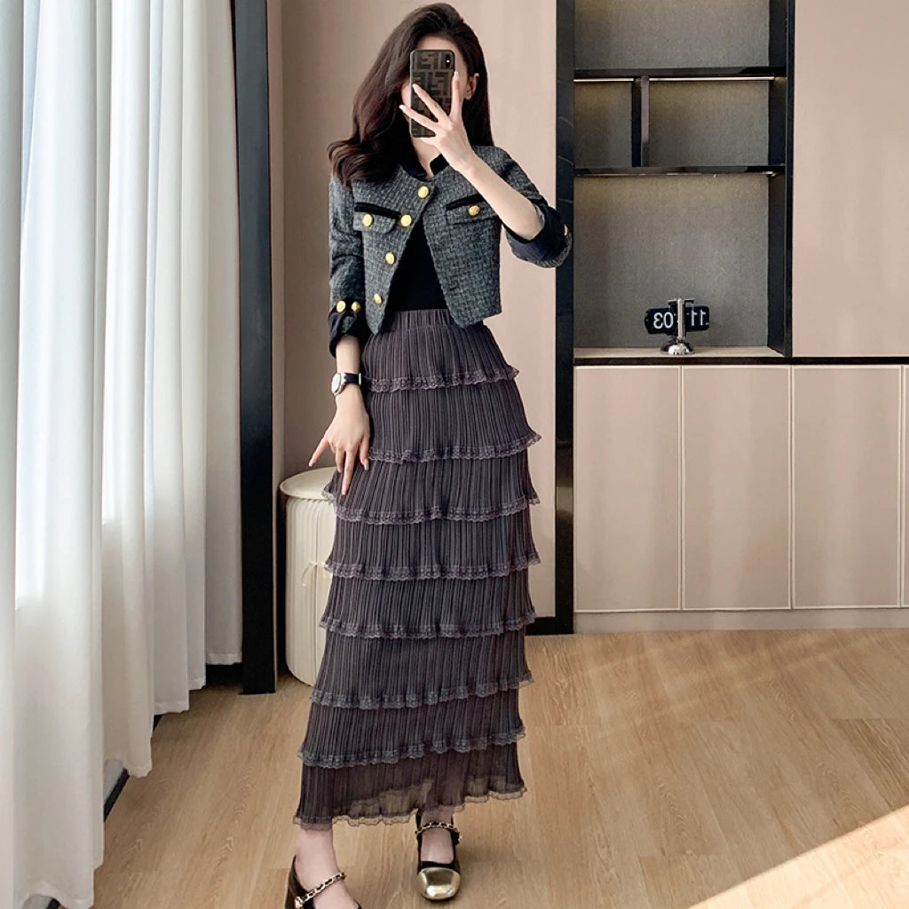 Fall Sweet 2 Piece Set for Women Top And Patchwork Set Ropa Wholesale