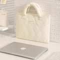 2026 New Arrival Puffy Modern Polyester Laptop Sleeve Business Travel Waterproof Durable Document Bags 14 Inch Custom Quilted
