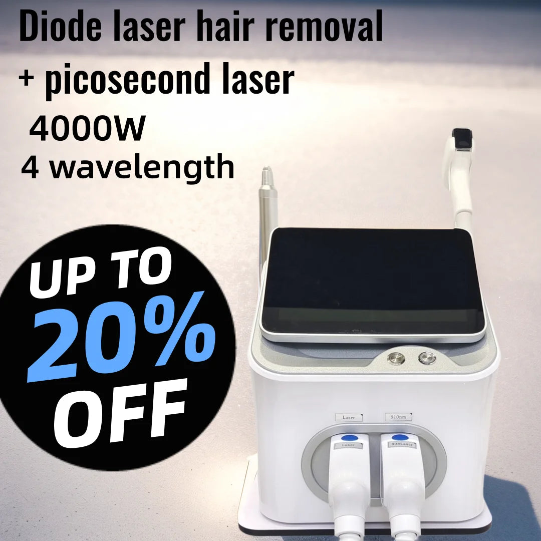 2026 NEW 4000W 2 IN 1 Soprano Titanium Ice Platinum Diode 4 Wavelength 755 808 940 1064nm Laser Hair Removal Machine Painless