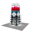 LED Backlit Portable 10ft Aluminum Exhibition Shelf Tower Display Stands Dye-Sublimation Printing Reusable for Trade Shows